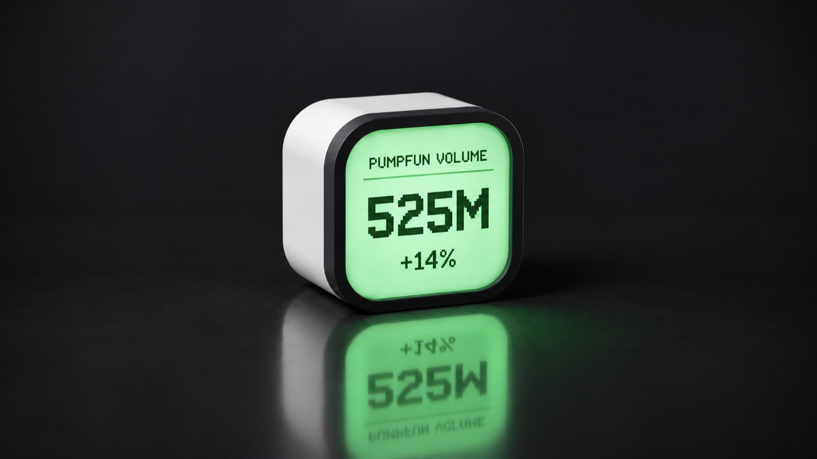 Cube showing pump.fun platform volume of 525M, up 14 percent